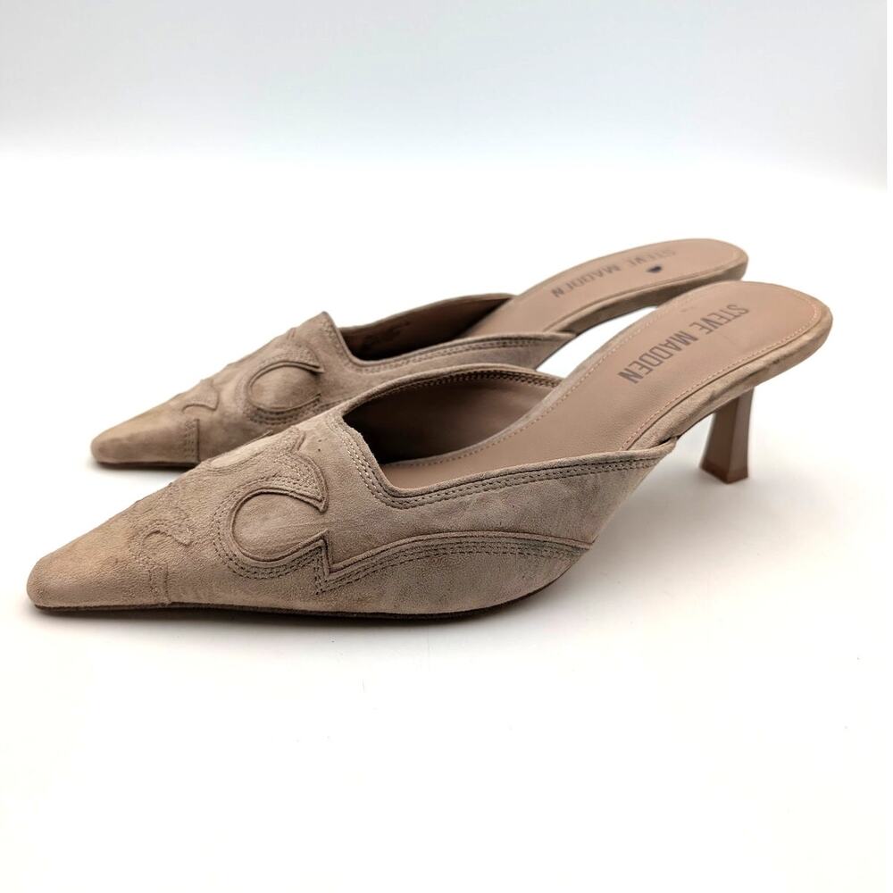 Steve Madden Lisbeth Pointed Toe Mule Shoes Women's Taupe Size US8M EU38.5